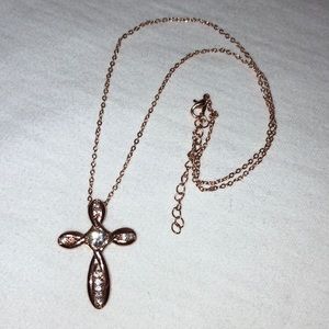 Rose gold cross necklace